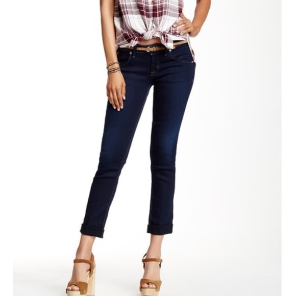 HUDSON dark bacara crop skinny cuffed jeans 27 - Picture 1 of 8